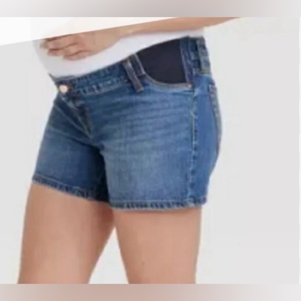 Isabel Maternity Midi Jean Shorts.